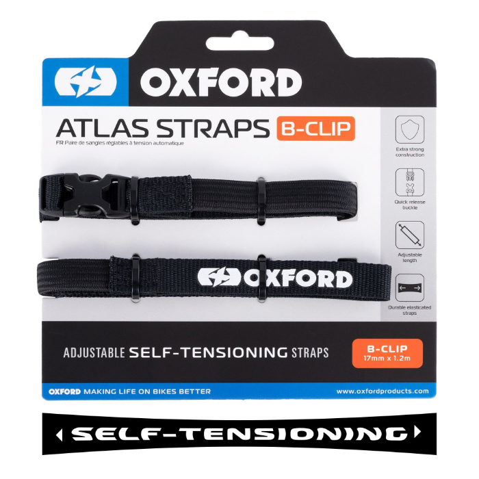 Oxford – Atlas B-Clip 17mm x 1.2M Black (Pair) OX312